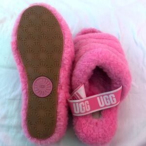 UGG Pink Fluffy Slides
